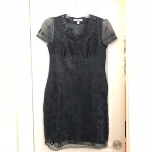 6 Chloe beaded lace black cocktail dress New